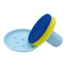 Round kitchen clean dish washing sponge brush